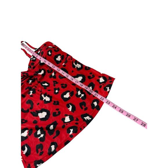 Long Tall Sally Twist Front Tankini Swimsuit Red Leopard Womens 12 - Picture 8 of 10